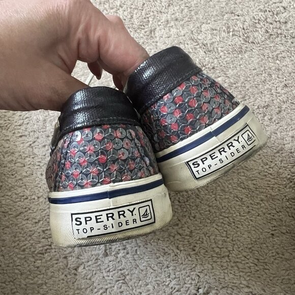 Sperry Top-Sider Size 7 Navy Red Sequin Dot Comfort Shoes - Picture 4 of 8